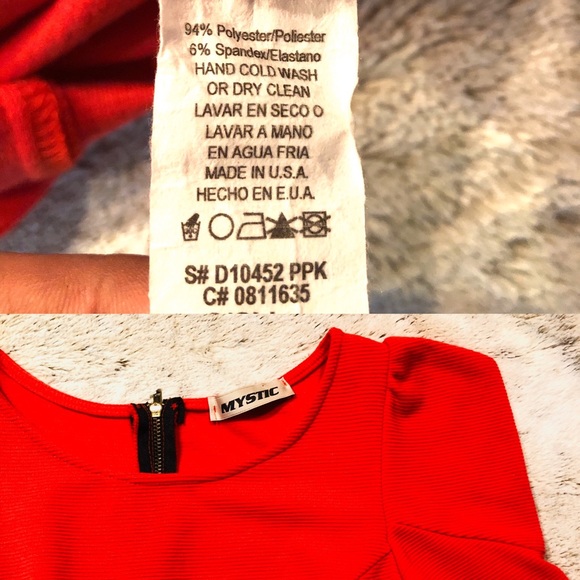 Mystic Red Dress with Ruched Shoulder detail SZ XS - Picture 6 of 8